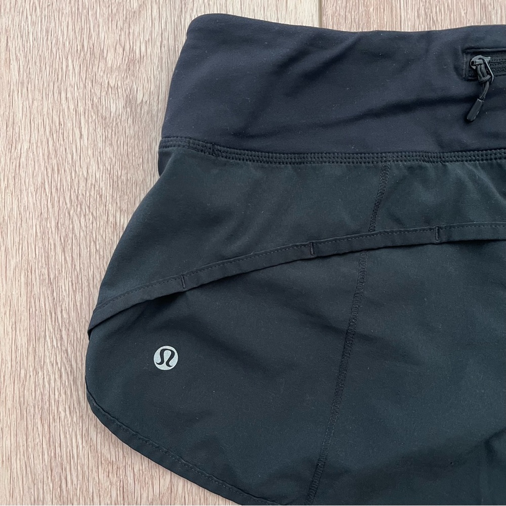 Lululemon Speed Short 4-way Stretch
SIZE 4 Solid Black w/ Lining - Picture 3 of 7